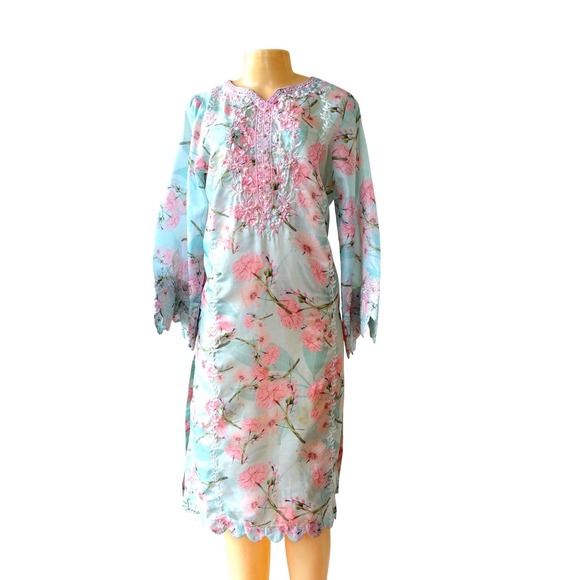 Vanya Other - Light Blue Floral Embroidered Women’s Kurta